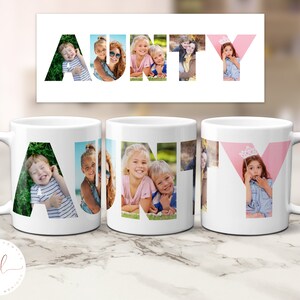 Personalised Aunty Photo Collage Mug, Aunty Mug, Mug, Photo Mug, Gift For Her, Mother&#39;s Day Gift, Personalized, Customisable, Coffee Mug