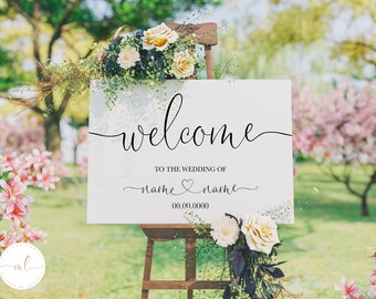 Personalised Minimalist Wedding Welcome Sign, Welcome To Our Wedding Sign, Welcome Board, Welcome Poster, Modern Wedding Sign, Event Sign