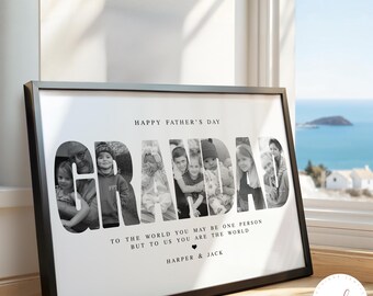 Grandad Photo Collage Print, Father's Day Gift, Grandad Collage, Grandad Gift, Custom Photo Print, Grandad Birthday Gift, Grandpa Collage