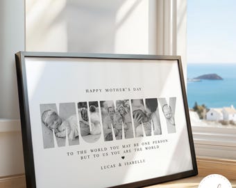 Custom Mummy Photo Collage Print, Personalised Mummy Photo Print, Gift For Mum, Mother's Day Gift, Mummy Birthday Gift, Mummy Collage