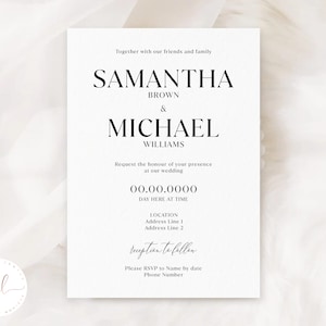 Printed Wedding Invitations, Modern Wedding Invitations, Minimal Wedding Invitations, Simple Wedding Invitations, Wedding Invites