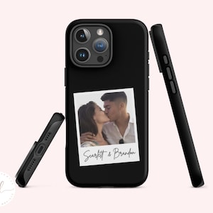 Coque de portable robuste avec photo Polaroid personnalisée pour Apple iPhone 11 12 13 14 15 16 Pro Max Plus Mini, coque Polaroid pour iPhone, cadeau photo