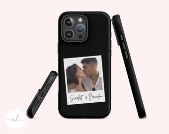 Personalised Custom Polaroid Photo Tough Phone Case For Apple iPhone 11 12 13 14 15 16 Pro Max Plus Mini, Polaroid iPhone Cover, Photo Gift
