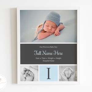 Personalised Newborn Baby Birth Stats Print, Birth Announcement Sign, Birth Print, Birth Details Poster, Baby Name Print, Nursery Decor Art