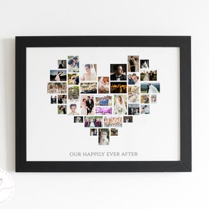 Personalised Love Heart Photo Collage, Wedding Photo Collage, Wedding Gift, Gift For Couple, Gift For Her, Gift For Him, Wedding Anniversary