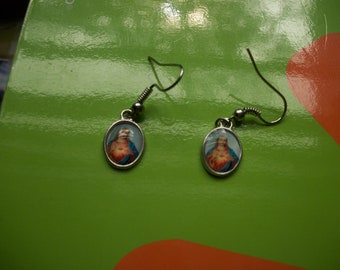 Sacred Heart of Jesus dangle earrings