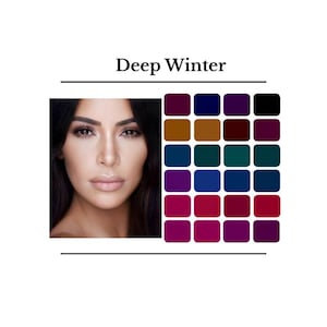 Catálogo de colores para el invierno intenso / Análisis de temporada, consejos de maquillaje y atuendos (descarga digital)