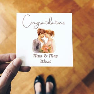 Parabéns Sra. e Sra., Cartão de casamento personalizado