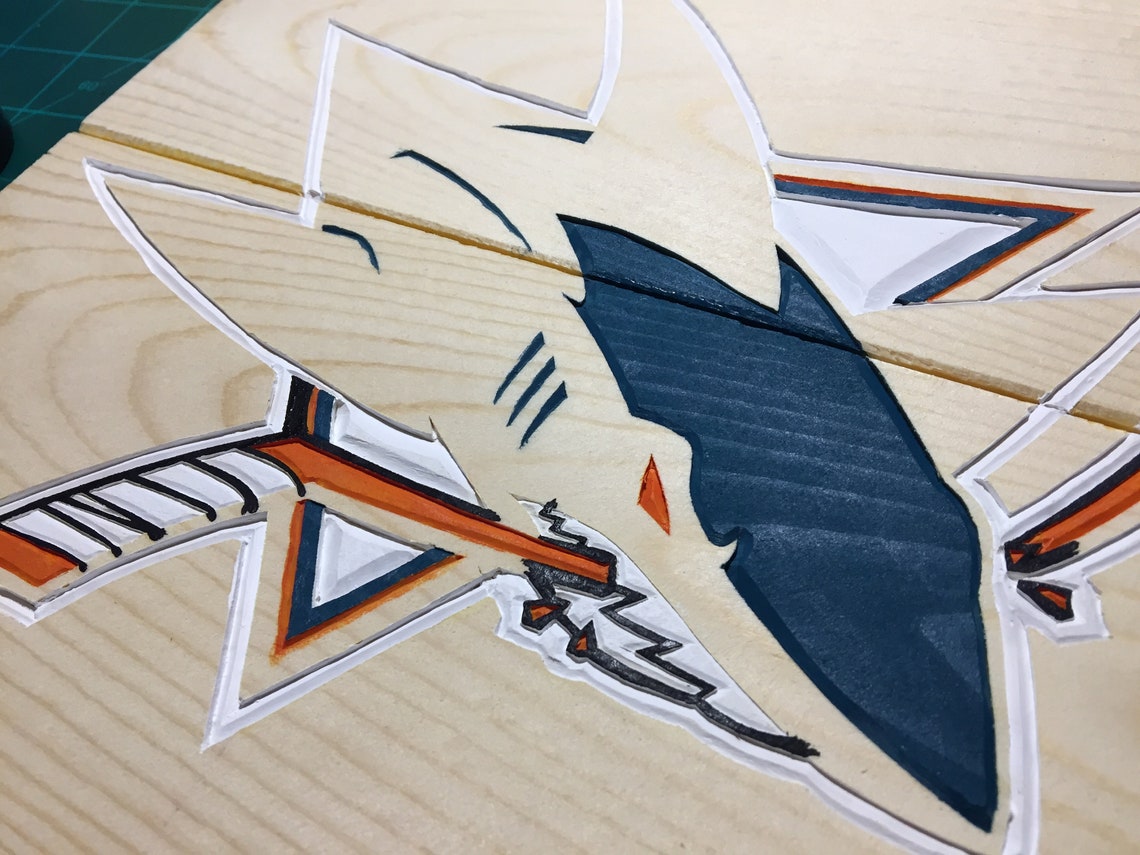 San Jose Sharks 10x10 Custom Art Hand Carved And Etsy san-jose-sharks-10x10-custom-art-hand-carved-and-etsy