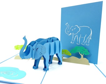 Maison Cartes De Voeux Papeterie Merci 3d Pop Up Maman Et Bebe Elephant Carte Get Well Idee Pour Anniversaire
