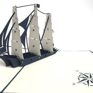 USS brug boot Pop Up Kirigiami 3D kaarten handgemaakte uniqe verjaardag, bruiloft, Baby shower, verjaardag, Vaderdag, Moederdag