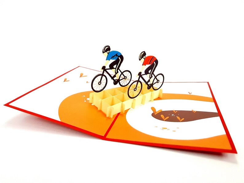 seasonal Wedding mother/'s day Cycling Team Pop Up Kirigiami 3D Cards Handmade uniqe Birthday Baby shower anniversary father/'s day