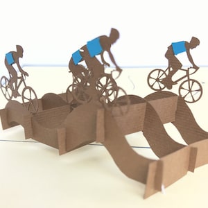 Ciclismo Team Pop Up Kirigiami 3D carte Handmade uniqe matrimonio, compleanno, Baby shower, anniversario, festa del papà, festa della mamma, stagionale