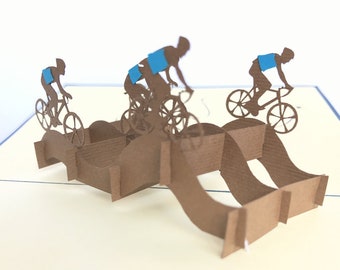 Cycling Team Pop Up Kirigiami 3D Cards Handmade uniqe  Birthday, Wedding, Baby shower, anniversary, father's day, mother's day, seasonal