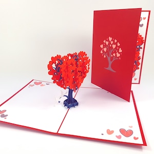 Love Heart Pop Up Kirigiami 3D Cards Ręcznie robione unikatowe Urodziny, Ślub, Baby shower, rocznica, Dzień Ojca, Dzień Matki
