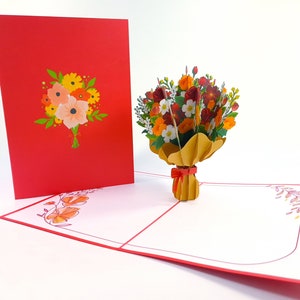 Rose Flower Basket Pop Up Kirigiami 3D-kaarten Handgemaakte verjaardag, Bruiloft, Babyshower, jubileum, vaderdag, moederdag, seizoensgebonden