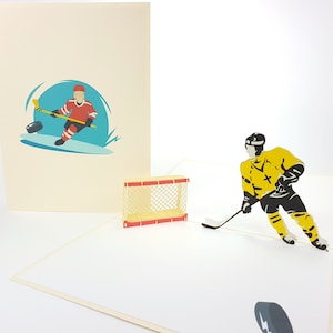 Hockey Pop Up Kirigiami 3D Cards Fatto a mano uniqe Compleanno, Matrimonio, Baby doccia, anniversario, festa del padre, festa della mamma, stagionale