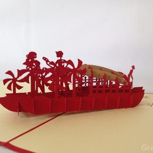 Amant bateau carte Pop Up Kirigiami 3D cartes fait main uniqe anniversaire, mariage, Baby shower, anniversaire, fête des pères, fête des mères,