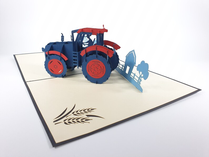 anniversary Baby shower Tractor Pop Up Kirigiami 3D Cards Handmade uniqe Birthday Wedding mother/'s day father/'s day