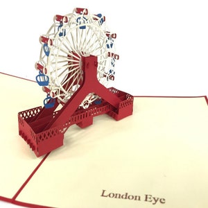 Londen Eye Pop Up Kirigiami 3D kaarten handgemaakte uniqe verjaardag, bruiloft, Baby shower, verjaardag, Vaderdag, Moederdag