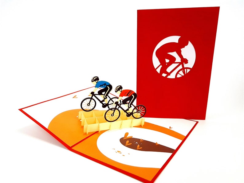 seasonal Wedding mother/'s day Cycling Team Pop Up Kirigiami 3D Cards Handmade uniqe Birthday Baby shower anniversary father/'s day