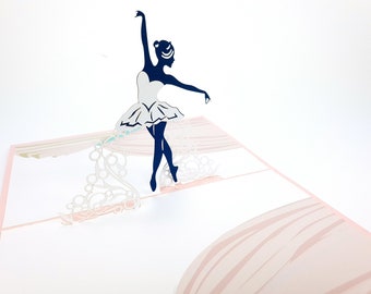 Ballet Pop Up Kirigiami 3D Cards Handmade uniqe  Birthday, Wedding, Baby shower, anniversary, father's day, mother's day, seasonal