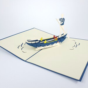 Marine Venedig Gondole Pop Up Kirigiami 3D Karten Handgemachtes uniqe Geburtstag, Hochzeit, Babyparty, Jahrestag, Vatertag, Muttertag Bild 3