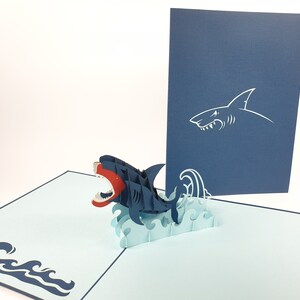 Shark nest pop-up Kirigiami 3D-kaarten handgemaakte unieke verjaardag, bruiloft, baby shower, verjaardag, Vaderdag, mother's Day, seizoensgebonden