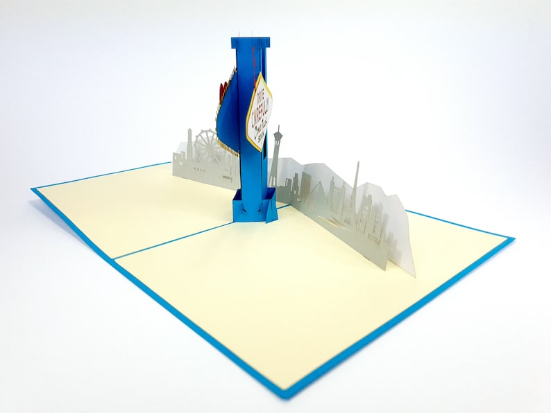 anniversary father/'s day Las Vegas USA Pop Up Kirigiami 3D Cards Handmade uniqe Birthday Wedding Baby shower mother/'s day