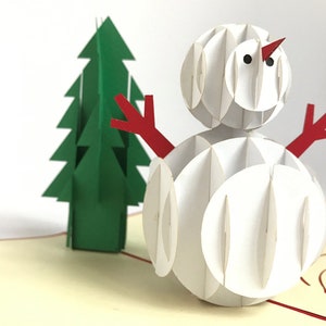 Christmas Tree Snowman Gift aanwezig Pop Up Kirigiami 3D kaarten handgemaakte uniqe verjaardag, bruiloft, Baby shower, verjaardag, Vaderdag,