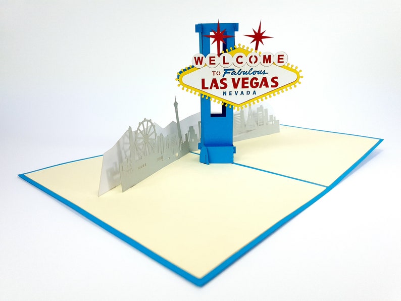anniversary father/'s day Las Vegas USA Pop Up Kirigiami 3D Cards Handmade uniqe Birthday Wedding Baby shower mother/'s day