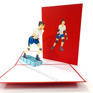 Rolschaatsen Pop Up Kirigiami 3D-kaarten Handgemaakte uniqe Verjaardag, Bruiloft, Babyshower, jubileum, vaderdag, moeder