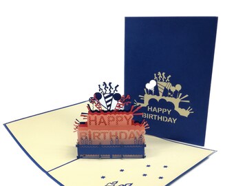 Happy Birthday! Pop Up Kirigiami 3D Cards Handmade uniqe  Birthday, Wedding, Baby shower, anniversary, father's day, mother's day