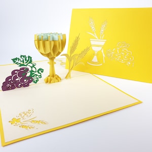 IHS communion pop up Kirigiami 3D cartes fait à la main uniqe anniversaire, mariage, shower de bébé, anniversaire, fête des pères, fête des mères