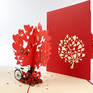 Amour coeur pop up Kirigiami 3D cartes fait à la main uniqe anniversaire, mariage, shower de bébé, anniversaire, fête des pères, fête des mères