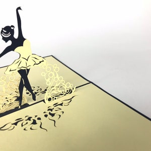 Biglietti Pop Up Kirigiami 3D di balletto, fatti a mano, unici, per compleanni, matrimoni, baby shower, anniversari, festa del papà, festa della mamma, stagionali