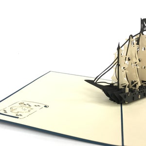 Piraat grote boot Pop Up Kirigiami 3D kaarten handgemaakte uniqe verjaardag, bruiloft, Baby shower, verjaardag, Vaderdag, Moederdag