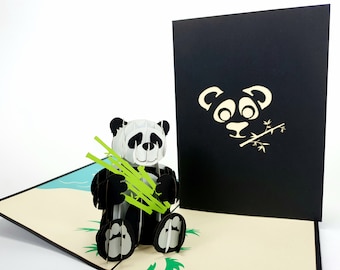 Panda Pop Up Kirigiami 3D Cards Handmade uniqe  Birthday, Wedding, Baby shower, anniversary, father's day