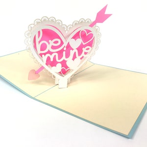 Być moje serce pop up Kirigiami karty 3D Handmade UNIQE urodziny, wesele, baby shower, rocznica, dzień ojca, dzień matki, sezonowy