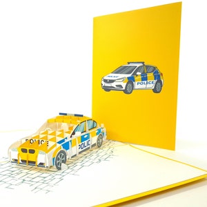 Poliziotto della polizia Pop Up Kirigiami 3D Carte fatte a mano uniqe Compleanno, Matrimonio, Bambino doccia, anniversario, festa del padre, festa della madre
