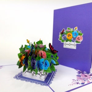 Gemengde bloemenmand pop-up Kirigiami 3D-kaarten handgemaakte verjaardag, bruiloft, babyshower, verjaardag, vaderdag, moederdag, seizoensgebonden