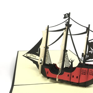 Pirate Skull boot Pop Up Kirigiami 3D kaarten handgemaakte uniqe verjaardag, bruiloft, Baby shower, verjaardag, Vaderdag, Moederdag