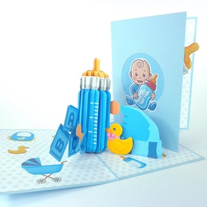 Félicitations de bébé Pop Up Kirigiami Cartes 3D Handmade uniqe Anniversaire, Mariage, Baby shower, anniversaire, fête des pères, nouveau-né