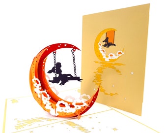 Tarjetas Desplegables 3d Hechas A Mano Fairy Moon Tarj... Tarjetas Desplegables 3d Hechas A Mano Fairy Moon Tarj...