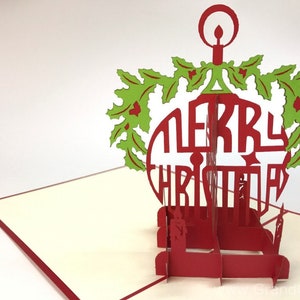 Natale Babbo Natale palla Pop Up Kirigiami 3D carte Handmade uniqe matrimonio, compleanno, anniversario, Baby shower, festa della mamma, festa del papà