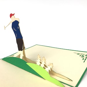 Ręcznie robione karty uniqe Golf 3D Pop Up Kirigiami urodziny, ślub, Baby shower, rocznica, dzień ojca, dzień matki, sezonowe