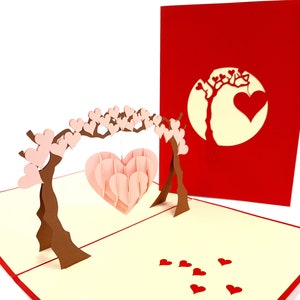 Amore sullo swing Card Pop Up Kirigiami 3D Cards Uniqe Fatto a mano Uniqe Compleanno, Matrimonio, Baby shower, anniversario, festa del papà