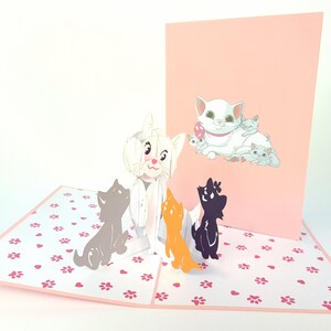 Kat plaing wol Pop Up Kirigiami 3D-kaarten Handgemaakte uniqe verjaardag, bruiloft, babyshower, jubileum, vaderdag, moederdag, seizoensgebonden