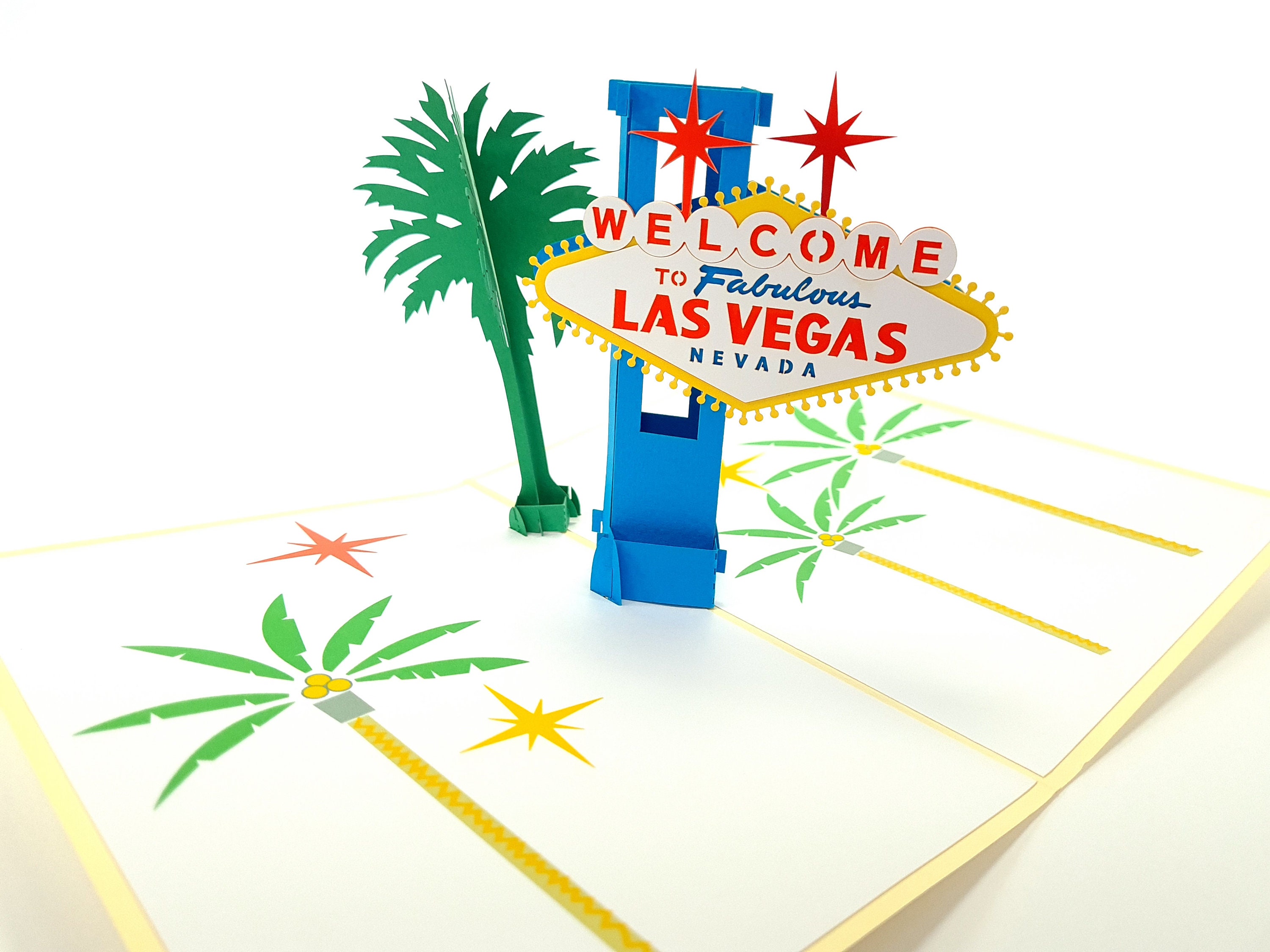 Las Vegas USA Pop up Kirigiami 3D Cards Handmade Uniqe -  Denmark