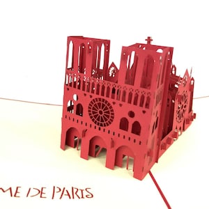 Notre dame Pop Up Kirigiami 3D cartes fait main uniqe anniversaire, mariage, Baby shower, anniversaire, fête des pères, fête des mères, saisonnier